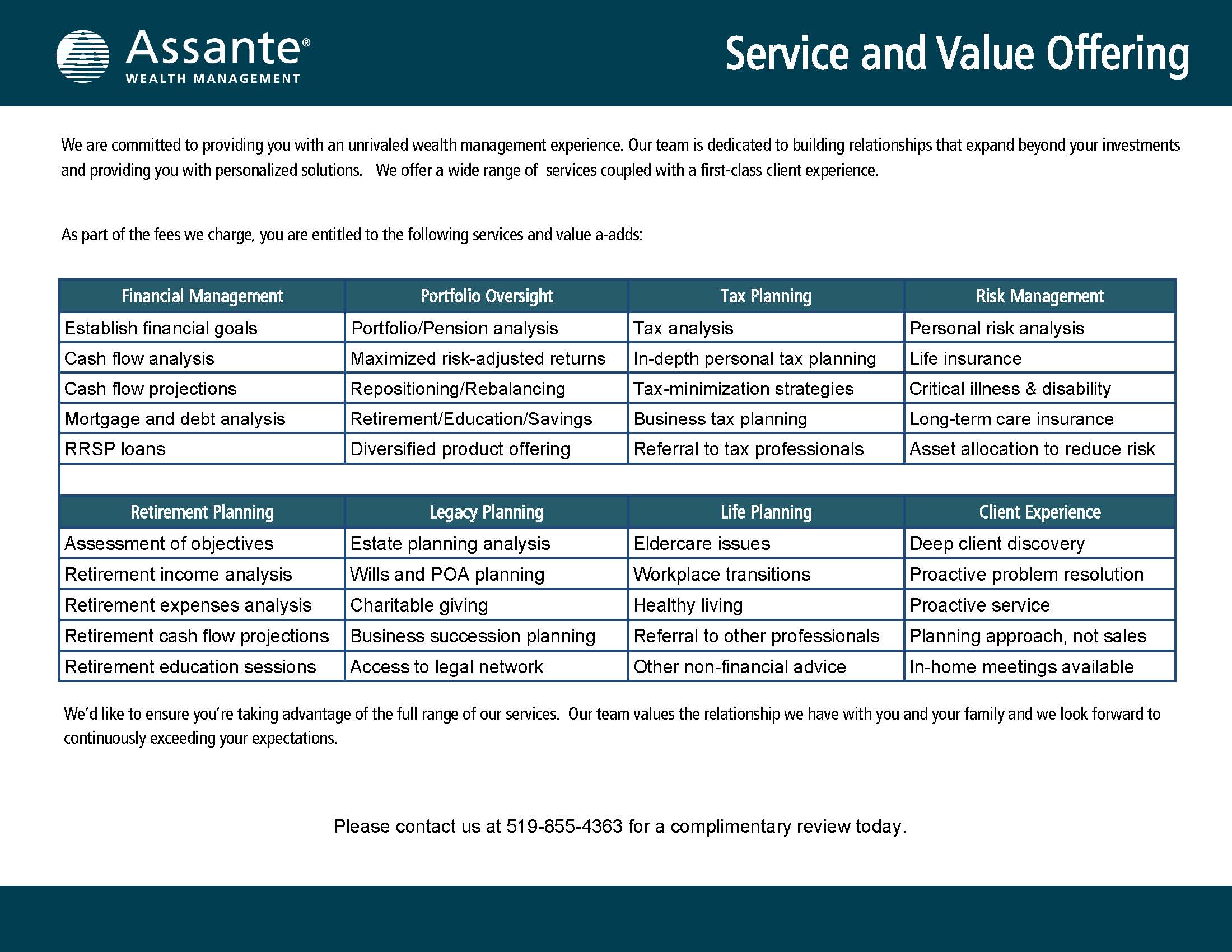 Service and Value Offering